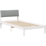  Okvir kreveta s uzglavljem Bijela i svijetlosiva 100 x 200 cm | Eponuda.com