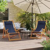 vidaXL zložljivi stoli za na plažo 2 kosa modro blago | Shoptok.si