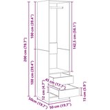  Ormar s ladicama sivi hrast 50 x 50 x 200 cm konstruirano drvo | shoptok.hr