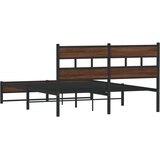  Metalni okvir kreveta bez madraca smeđi hrast 135x190 cm | Eponuda.ba