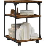  Stojalo za tiskalnik 3-nadstropno dimljen hrast 43x48x64 cm les, (22137163) | Shoptok.si