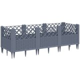  Cvetlično korito z zatiči sivo 123,5x43,5x43,5 cm PP | Shoptok.si