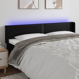  LED uzglavlje crno 183x16x78/88 cm od umjetne kože Cijene