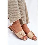 Boto Ladies Flat Heeled Sandals With Bow Beige Sallariela | Shoptok.si