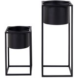 House Nordic set od 2 crne metalne tegle za cvijeće marla Cijene