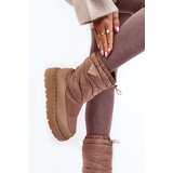 Boto Women's snow boots on thick sole in dark beige Lureta | Shoptok.si