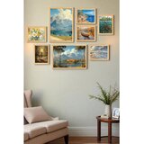 WALLXPERT Myk3026 Cicek Multicolor Decorative Framed MDF Painting (8 Pieces) u