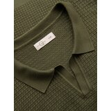 Ombre Men's knitted unbuttoned polo shirt - olive | shoptok.hr