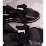 Karino Black sandals with a bow and rhinestone | Shoptok.si