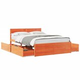  The Living Store Posteljni okvir brez vzmetnice voščeno rjav 140x190 cm borovina - Posteljni Okvir, (21526056) | Shoptok.si