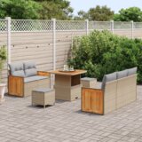 8 komada vrtni sofa set s jastučićima Bež poli ratan akacija | shoptok.hr