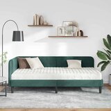  Kutni okvir kreveta s madracem Tamnozelena 90 x 200 cm Baršun | shoptok.hr