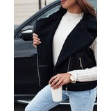 DStreet Kamizelka damska WOOLZIP zamszowa z kożuszkiem czarna