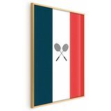  Plakat - French Flags and Black Badminton Rackets 60x90 Zlatni okvir | shoptok.hr