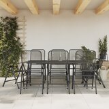 vidaXL 9-dijelni vrtni blagovaonski set antracit metalni mrežasti Cijene