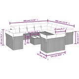  14-dijelni set vrtnih sofa od poliratana s jastucima sivi | shoptok.hr