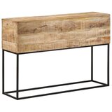 vidaXL Konzolna mizica 110x30x75 cm trd neobdelan mangov les in železo | Shoptok.si