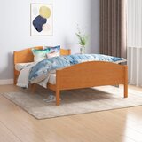 vidaXL posteljni okvir medeno rjav iz trdne borovine 120x200 cm Cene