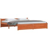  Konstrukcija postelje Voščeno rjava 180 x 200 cm Trdna borovina | Shoptok.si