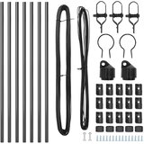  Stup za ogradu 7 pcs Siva Čelik | shoptok.hr