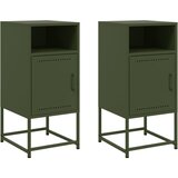 Maison Chic Dvo delni komplet Nočne omarice - Nočne mize olivno zelena 36x39x78 cm jeklo, (21688895) Cene
