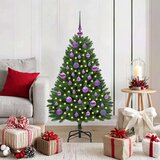 vidaXL Umestno božično drevo z LED lučmi Zelena 120 cm PVC in kovina | Shoptok.si