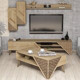 Hanah home Beril - Oak Oak Living Room Furniture Set