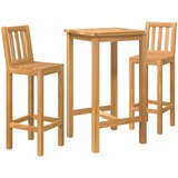 Vanjski bar set 3 pcs Neprerađeno Čvrsto teak drvo | shoptok.hr