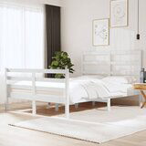 Maison Chic Posteljni okvir - Dvoposteljna postelja - Zakonska postelja bel iz trdne borovine 120x190 cm-J9982, (21760476) | Shoptok.si