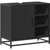 Maison Chic Kopalniška omarica za umivalnik - Umivalniška omarica črna 65x33x60 cm inženirski les, (21758886) | Shoptok.si