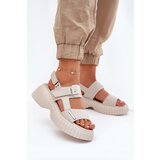 EVENTO Leather Women's Platform Sandals Beige Mertella Cijene