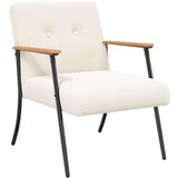 vidaXL fotelj krema 59 x 75 x 78 cm Kodrasto tkanino, podobno volni | Shoptok.si