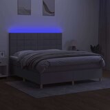  Box spring postelja z vzmetnico LED sv. siva 180x200 cm blago, (20789740) | Shoptok.si