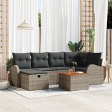 vidaXL 7-delni vrtni sofa set z blazinami siva poli ratan Cene