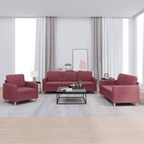 The Living Store Sedežna garnitura z blazinami 3-delna vinsko rdeče blago - Sedežna Garnitura, (21467768) | Shoptok.si