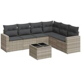 Maison Chic Seti vrtnega pohištva - Vrtna garnitura - Vrtni pohištvo set 7-delna z blazinami siv poli ratan, (21802063) | Shoptok.si