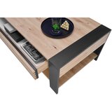 Hom`in KLUBSKA MIZA, 108/42/60 cm črna, hrast artisan | Shoptok.si