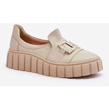 Kesi Women's leather shoes on the Beige Lewski platform | Shoptok.si