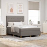  LED Box Spring Krevet Sivo-smeđa 140 x 200 cm tkanina | shoptok.hr