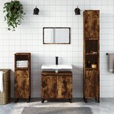 The Living Store Kopalniška omarica dimljeni hrast 58x33x60 cm inženirski les - Kopalniška Omarica, (21436720) Cene