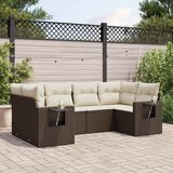  6-dijelni set vrtnih sofa od poliratana s jastucima smeđi | shoptok.hr