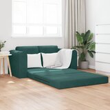 vidaXL Floor Sofa Bed 2-v-1 Temno Zelena 148x71x83 cm Žamet u