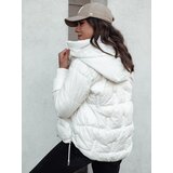 DStreet Kurtka damska FASHWARM krótka pikowana z kapturem biała | Shoptok.si