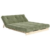Karup Zelena raztegljiva sedežna garnitura iz rebrastega žameta 140 cm Roots – | Shoptok.si