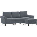  Trosjed s tabureom tamnosivi 180 cm baršunasti Siva | Shoptok.si