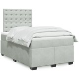  The Living Store Box spring postelja z vzmetnico svetlo siva 120x200 cm žamet - Box Spring Postelja, (21491412) Cene