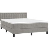  Box spring postelja z vzmetnico svetlo siva 140x200 cm žamet, (20790081) | Shoptok.si