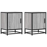  Noćni ormarići 2 kom Sivi Sonoma Konstruirano drvo i metal | shoptok.hr