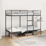  Krevet na kat bez madraca crni 90x200 cm čelik | shoptok.hr