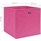 vidaXL Kutije za pohranu od netkane tkanine 4 kom 28 x 28 x 28 cm roze | shoptok.hr